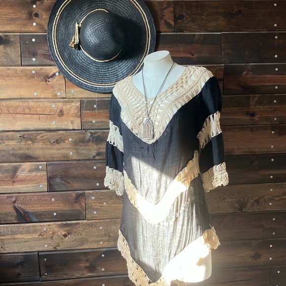 Boho Crochet Black Top - Picture 8 of 14